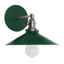 Montclair Light Works SCM404-42-96 - Uno 10" wall sconce,  Forest Green with Brushed Nickel hardware