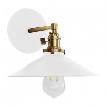 Montclair Light Works SCM404-44-91 - Uno 10" wall sconce,  White with Brushed Brass hardware