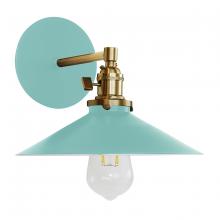 Montclair Light Works SCM404-48-91 - Uno 10" wall sconce,  Sea Green with Brushed Brass hardware