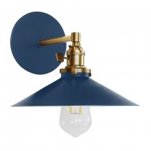 Montclair Light Works SCM404-50-91 - Uno 10" wall sconce,  Navy with Brushed Brass hardware