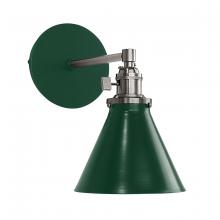 Montclair Light Works SCM405-42-96 - Uno 6" wall sconce,  Forest Green with Brushed Nickel hardware
