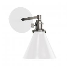 Montclair Light Works SCM405-44-96 - Uno 6" wall sconce,  White with Brushed Nickel hardware