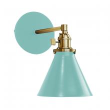 Montclair Light Works SCM405-48-91 - Uno 6" wall sconce,  Sea Green with Brushed Brass hardware