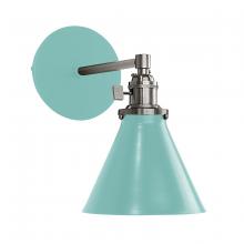 Montclair Light Works SCM405-48-96 - Uno 6" wall sconce,  Sea Green with Brushed Nickel hardware