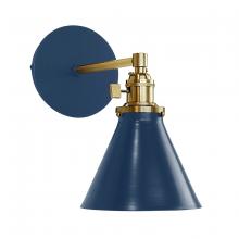 Montclair Light Works SCM405-50-91 - Uno 6" wall sconce,  Navy with Brushed Brass hardware