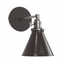 Montclair Light Works SCM405-51-96 - Uno 6" wall sconce,  Architectural Bronze with Brushed Nickel hardware