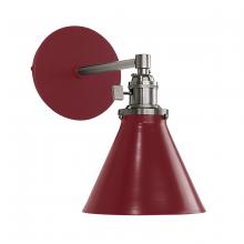 Montclair Light Works SCM405-55-96 - Uno 6" wall sconce,  Barn Red with Brushed Nickel hardware
