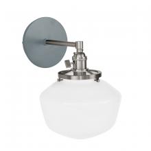 Montclair Light Works SCM413-40-96 - Uno 8" wall sconce, with Schoolhouse glass shade,  Slate Gray with Brushed Nickel hardware