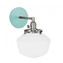 Montclair Light Works SCM413-48-96 - Uno 8" wall sconce, with Schoolhouse glass shade,  Sea Green with Brushed Nickel hardware