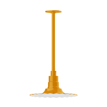 Montclair Light Works STA158-21 - 12" Radial shade, stem mount pendant with canopy, Bright Yellow