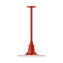 Montclair Light Works STA158-26 - 12" Radial shade, stem mount pendant with canopy, Vermillion
