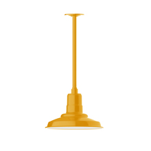 Montclair Light Works STA182-21 - 12" Warehouse shade, stem mount pendant with canopy, Bright Yellow
