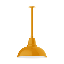 Montclair Light Works STB108-21 - 16" Cafe shade, stem mount pendant with canopy, Bright Yellow