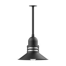 Montclair Light Works STB150-41-G07 - 16" Atomic shade, stem mount pendant with canopy, Frosted Glass, Black