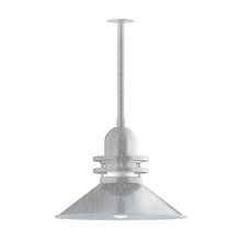 Montclair Light Works STB152-49-G07 - 20" Atomic shade, stem mount pendant with canopy, Frosted Glass, Painted Galvanized