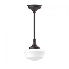 Montclair Light Works STC021-51 - 12" Schoolhouse glass, 1/2" x 36" stem and canopy, Architectural Bronze