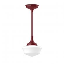 Montclair Light Works STC021-55 - 12" Schoolhouse glass, 1/2" x 36" stem and canopy, Barn Red