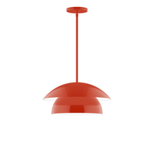 Montclair Light Works STGX446-26 - 16" Nest Stem Hung Pendant, Vermillion