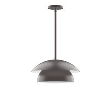 Montclair Light Works STGX446-57 - 16" Nest Stem Hung Pendant, Bronze Matte