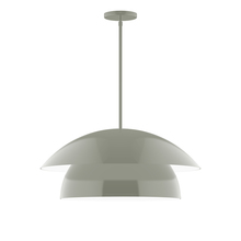 Montclair Light Works STGX447-24 - 24" Nest Stem Hung Pendant, Moss Green