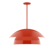 Montclair Light Works STGX447-26 - 24" Nest Stem Hung Pendant, Vermillion