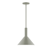 Montclair Light Works STGX466-24 - 12" Chase Stem Hung Pendant, Moss Green