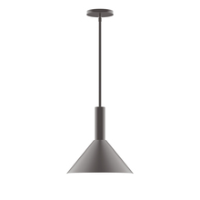 Montclair Light Works STGX466-57 - 12" Chase Stem Hung Pendant, Bronze Matte