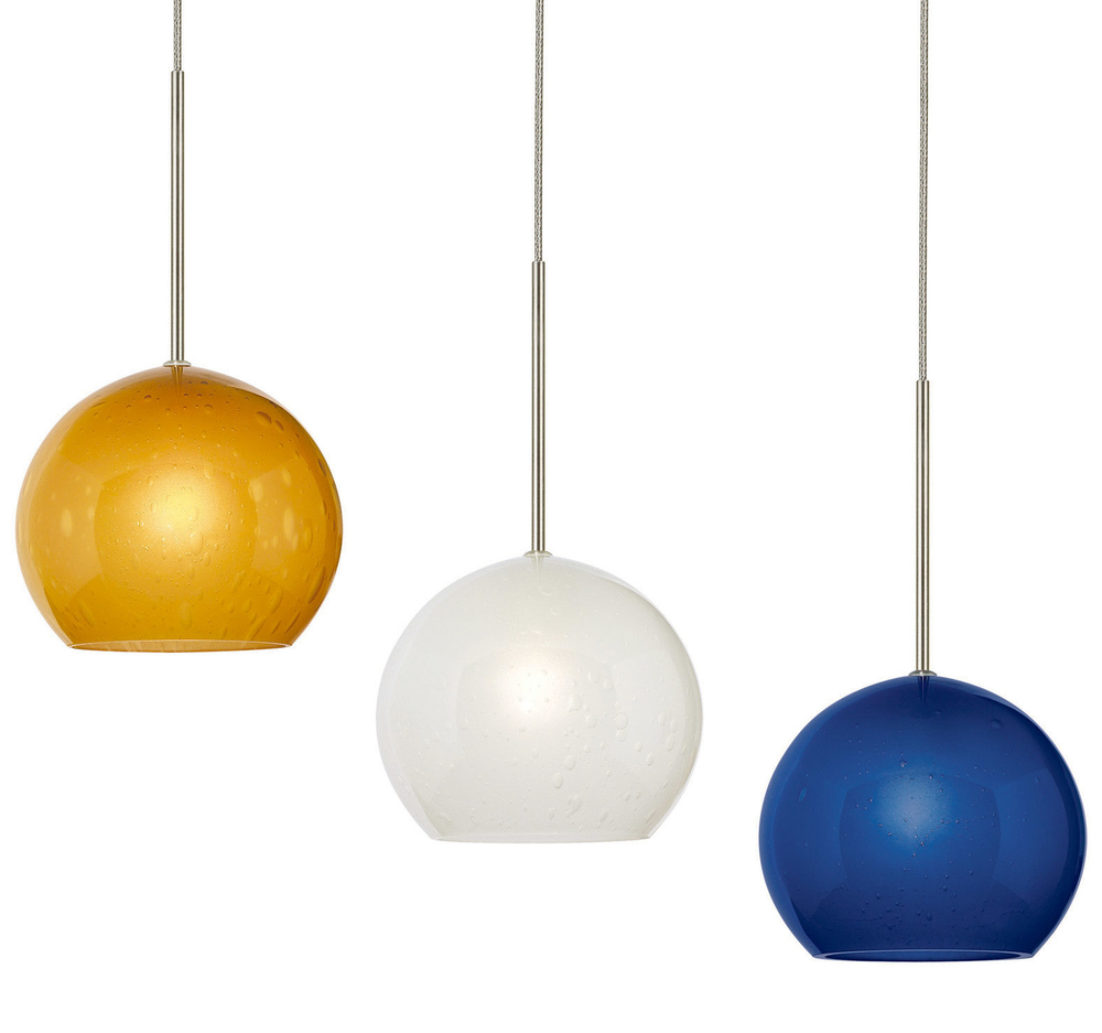 Pendant Optics Fizz Blue Polished Nickel LED G4 JC 2W 110lm Monopoint