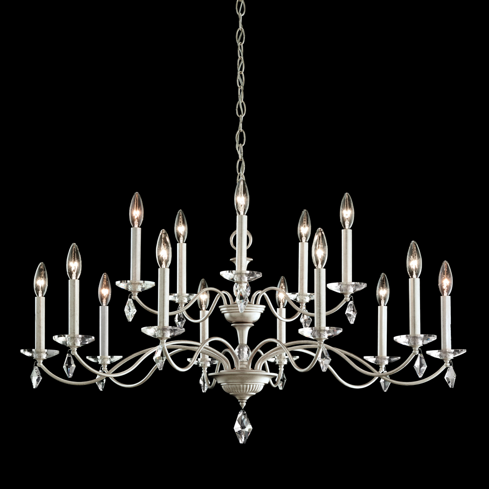 Modique 15 Light 120V Chandelier in Ferro Black with Heritage Handcut Crystal