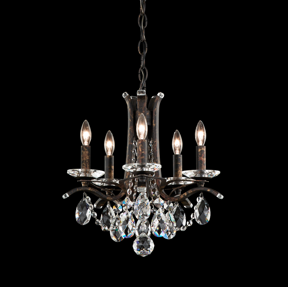 Vesca 5 Light 120V Chandelier in Ferro Black with Radiance Crystal