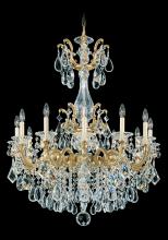 Schonbek 1870 5011-27R - La Scala 12 Light 120V Chandelier in Parchment Gold with Radiance Crystal