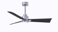 Matthews Fan Company AKLK-BN-BK-42 - Alessandra 3-blade transitional ceiling fan in brushed nickel finish with matte black blades. Optimi