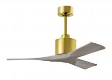 Matthews Fan Company NK-BRBR-GA-42 - Nan 6-speed ceiling fan in Brushed Brass finish with 42” solid gray ash tone wood blades