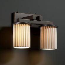 Justice Design Group POR-8772-10-PLET-MBLK - Dakota 2-Light Straight-Bar Bath Bar