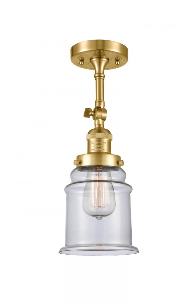 Canton - 1 Light - 6 inch - Satin Gold - Adjustable Semi-Flush Mount