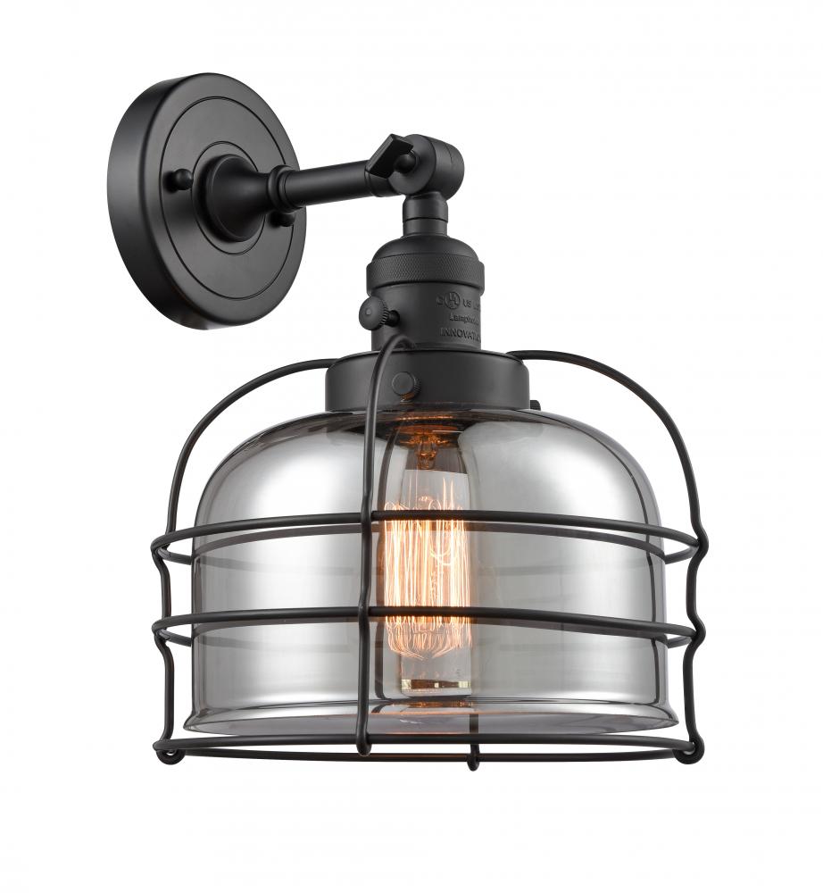 Bell Cage - 1 Light - 9 inch - Matte Black - Adjustable Sconce