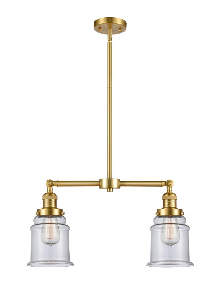 Canton - 2 Light - 21 inch - Satin Gold - Stem Hung - Adjustable Island Light