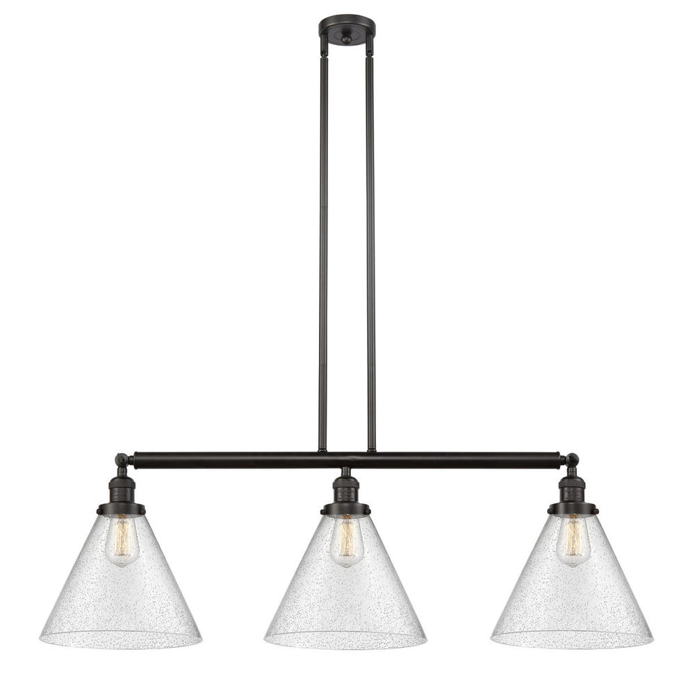 Cone - 3 Light - 44 inch - Oil Rubbed Bronze - Stem Hung - Adjustable Island Light