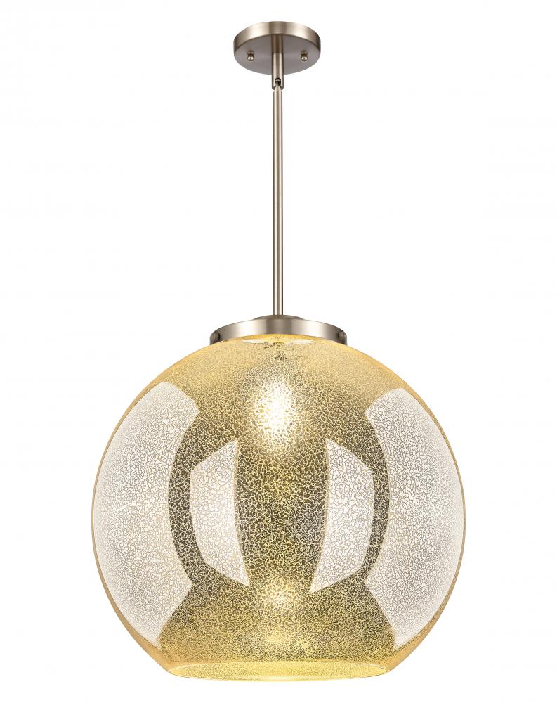 Athens - 1 Light - 18 inch - Brushed Satin Nickel - Stem Hung - Pendant
