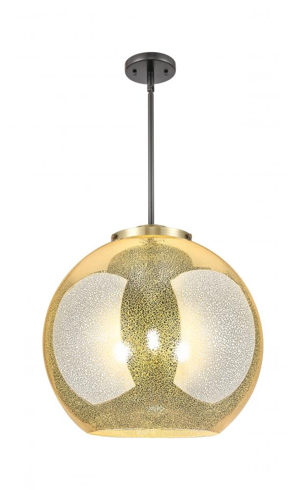 Athens - 3 Light - 18 inch - Black Antique Brass - Cord hung - Pendant