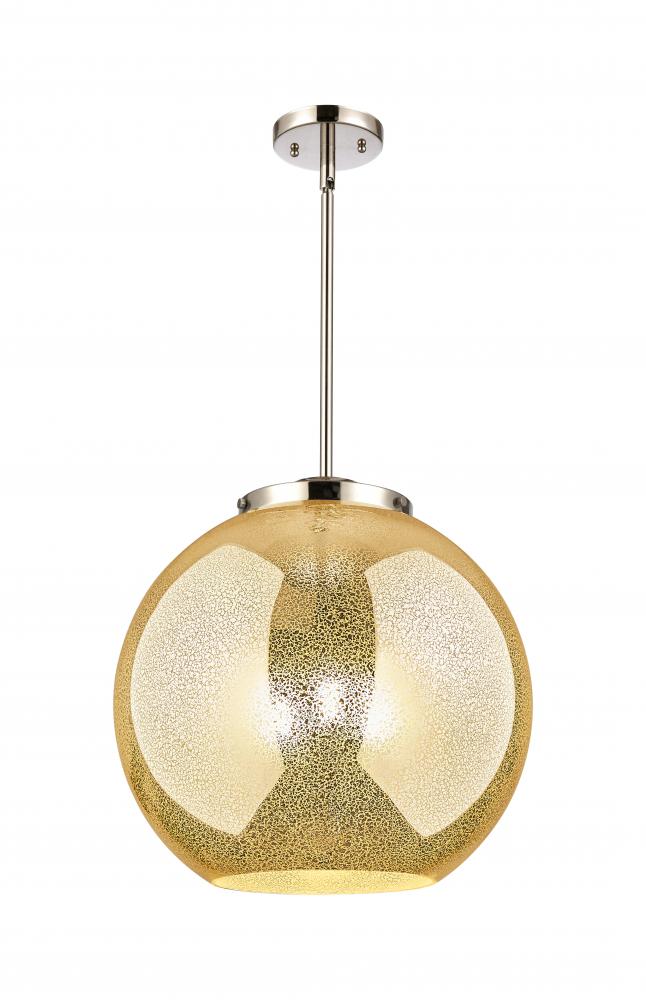 Athens - 3 Light - 16 inch - Polished Nickel - Cord hung - Pendant