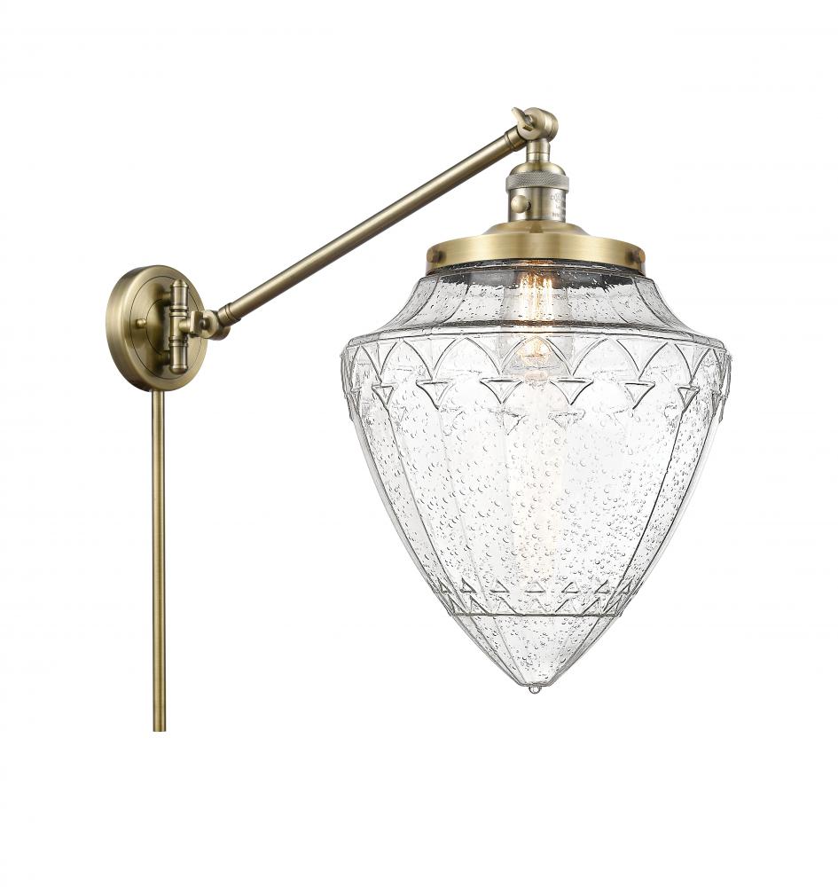 Bullet - 1 Light - 12 inch - Antique Brass -Adjustable Swing Arm