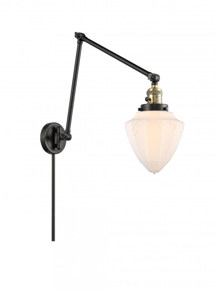 Bullet - 1 Light - 7 inch - Black Antique Brass -Adjustable Swing Arm