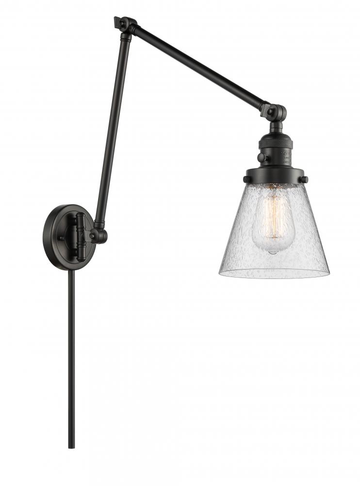 Cone - 1 Light - 8 inch - Matte Black -Adjustable Swing Arm