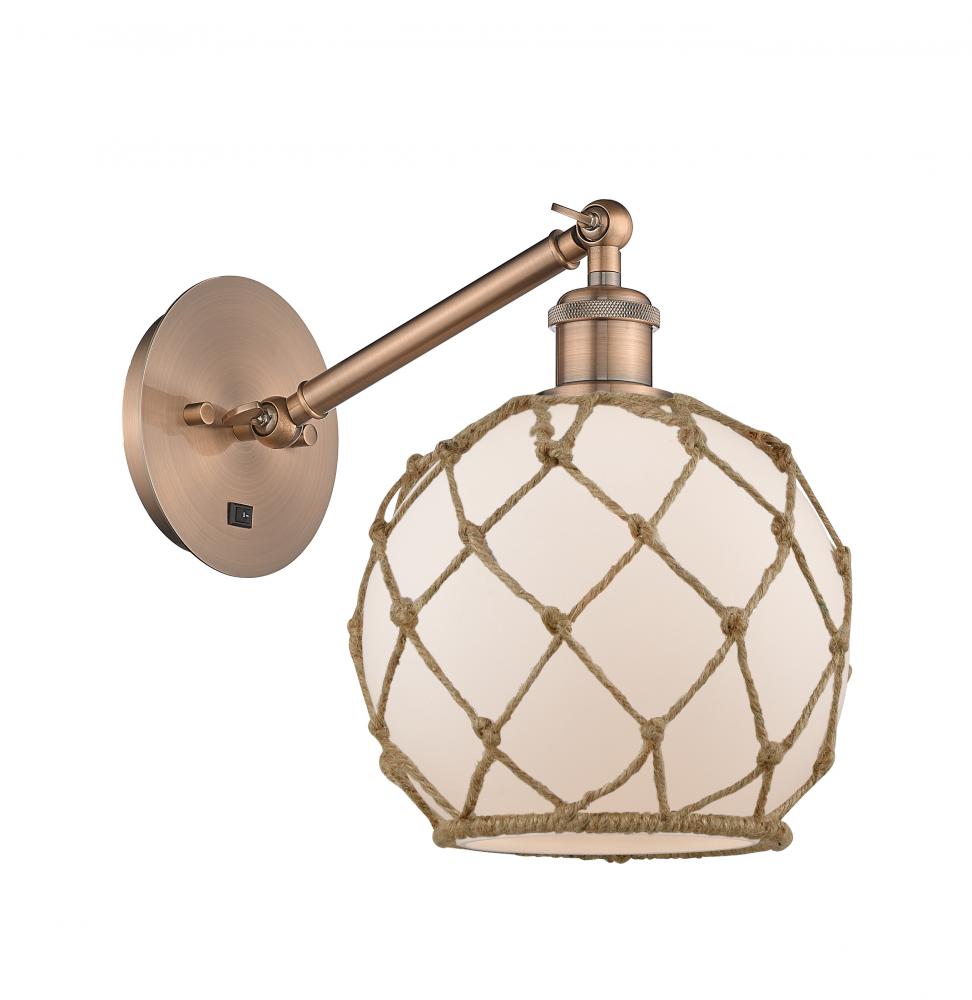 Farmhouse Rope - 1 Light - 8 inch - Antique Copper - Adjustable Sconce