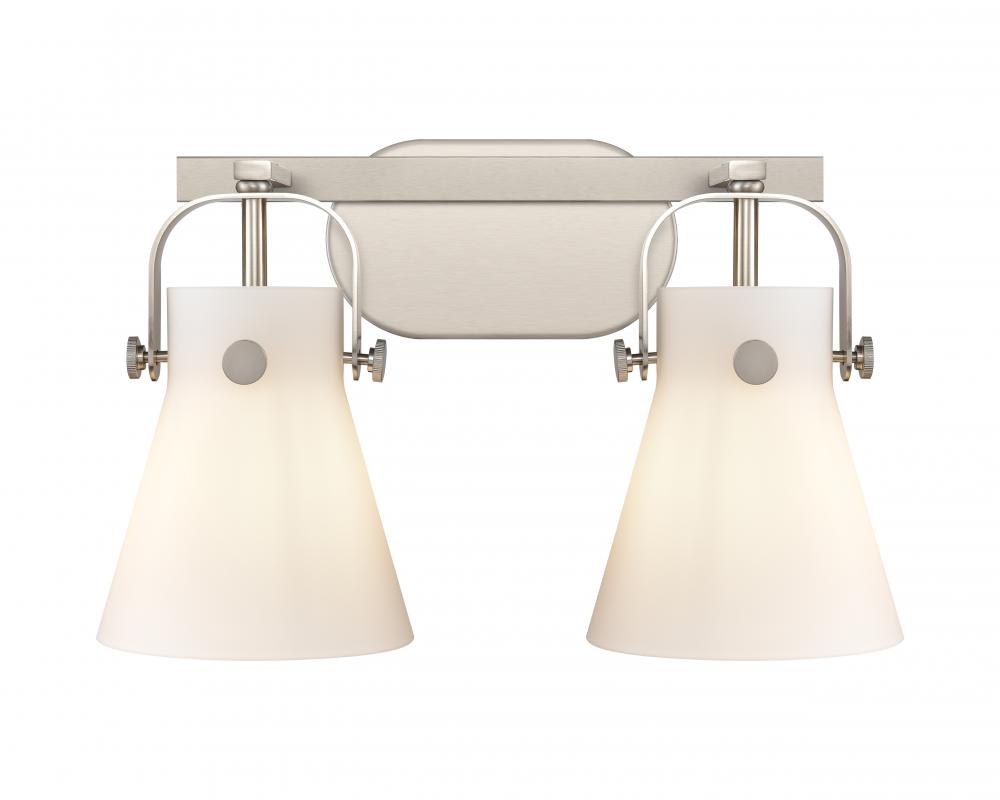 Pilaster II Cone - 2 Light - 17 inch - Satin Nickel - Bath Vanity Light