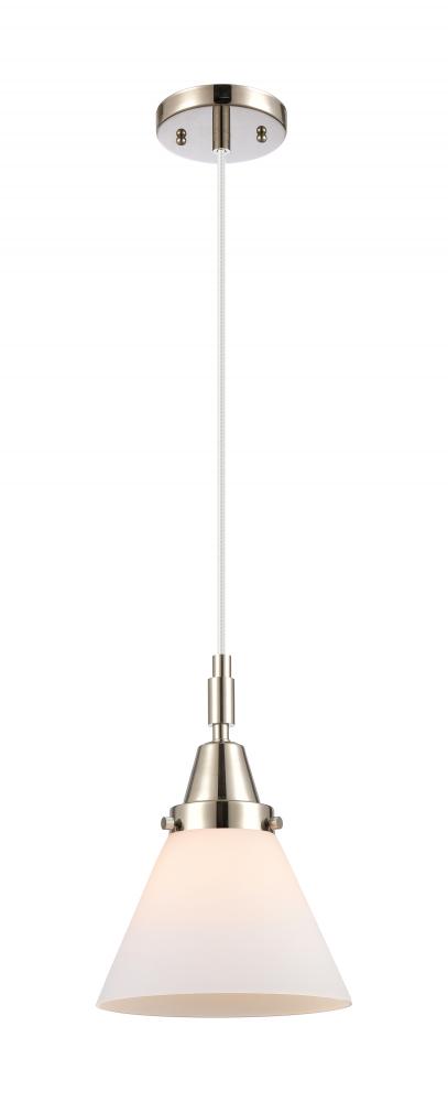 Cone - 1 Light - 8 inch - Polished Nickel - Mini Pendant