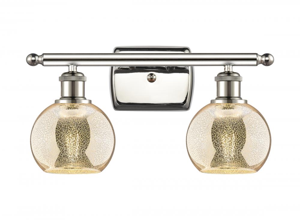 Athens - 2 Light - 16 inch - Polished Nickel - Bath Vanity Light