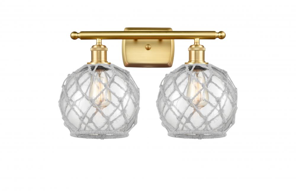 Farmhouse Rope - 2 Light - 18 inch - Satin Gold - Bath Vanity Light
