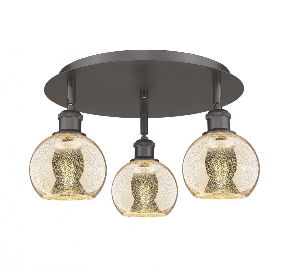 Athens - 3 Light - 18 inch - Oil Rubbed Bronze - Flush Mount